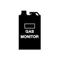 Carbon Monoxide Gas Monitor Black Icon, Vector Illustration, Isolate On White Background Label. EPS10