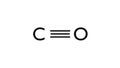 carbon monoxide molecule, structural chemical formula, ball-and-stick model, isolated image simplest carbon oxide