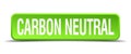 carbon neutral green realistic square isolated button