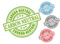 Carbon Neutral Grunge Rubber Stamp Collection, Eco-Friendly Sustainability Vector Set Royalty Free Stock Photo
