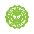 Carbon neutral icon green stamp. CO2 energy monoxide carbon ecology background label concept. Vector Royalty Free Stock Photo