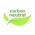 Carbon neutral icon logo. Leaves Royalty Free Stock Photo