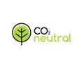 Carbon neutral icon logo. CO2 energy monoxide carbon ecology background label concept. Royalty Free Stock Photo