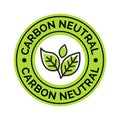 Carbon neutral icon stamp. CO2 energy monoxide carbon ecology background label concept Royalty Free Stock Photo