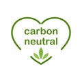 Carbon neutral icon stamp, heart Royalty Free Stock Photo