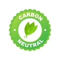 Carbon neutral logo, great design for any purposes. Carbon neutral. Vector icon. Transport logo. Planet earth.