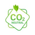 Carbon neutral logo, great design for any purposes. Carbon neutral. Vector icon. Transport logo. Planet earth.