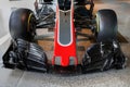 Carbon Nose, Front Wing and Front Wheels of an Italian Competition Car Royalty Free Stock Photo