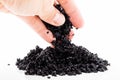 Carbon pellets of water filters Royalty Free Stock Photo