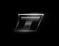 Carbon speed Letter T logo, dark matte metal carbon texture. Drive dynamic steel letter, turbo bold italic chrome