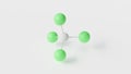 carbon tetrachloride molecule 3d, molecular structure, ball and stick model, structural chemical formula tetrachloromethane Royalty Free Stock Photo