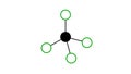 carbon tetrachloride molecule, structural chemical formula, ball-and-stick model, isolated image carbon tet Royalty Free Stock Photo