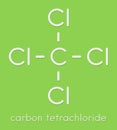 Carbon tetrachloride tetrachloromethane solvent molecule. Skeletal formula. Royalty Free Stock Photo