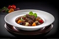 Carbonada - Stew made with beef, vegetables, and fruit, AI generative image. Royalty Free Stock Photo