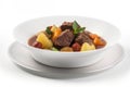 Carbonada - Stew made with beef, vegetables, and fruit, generative AI image. Royalty Free Stock Photo
