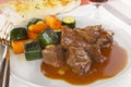 Carbonade of Beef Stew Carrots Courgettes Royalty Free Stock Photo