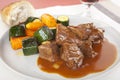 Carbonade of Beef Stew Carrots Courgettes Royalty Free Stock Photo