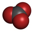 Carbonate anion, chemical structure. 3D rendering. Atoms are represented as spheres with conventional color coding: carbon (grey Royalty Free Stock Photo