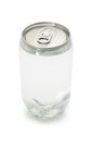 Carbonated drink in plastic can with metal top