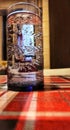 Carbonated mineral water in a clearglass on a table Royalty Free Stock Photo