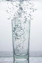 Carbonated water in a glass