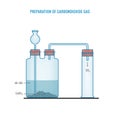 Preparation of Carbondioxide Gas in Laboratory with the help of Calcium Carbonate and Hydrochloric acid