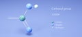 carboxyl group, molecular structures, 3d model, Structural Chemical Formula and Atoms with Color Coding