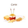 Carbs food, healthy nutrition and wholesome products Royalty Free Stock Photo