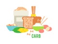 Carbs food vector illustration.