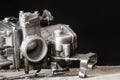 Carburetor on wooden surface