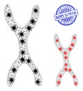 Carcass Mesh Chromosome Icons with Virus Items and Rubber Round Kopi Luwak Seal