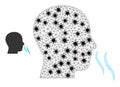 Carcass Mesh Nose Smell Icons with Coronavirus Items