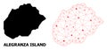 Carcass Polygonal Map of Alegranza Island with Red Stars