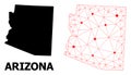 Carcass Polygonal Map of Arizona State with Red Stars