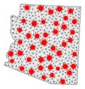 Carcass Polygonal Map of Arizona State with Red Virus Centers