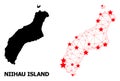 Carcass Polygonal Map of Niihau Island with Red Stars