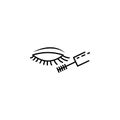 carcasses on eyelashes icon. Element of make up and cosmetics icon for mobile concept and web apps. Outline dusk style carcasses