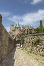 Carcasson fortificated castle is a UNESCO world heritage site Royalty Free Stock Photo