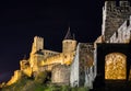 Carcassone medieval castle night view. Royalty Free Stock Photo