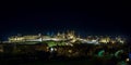 Carcassone medieval castle night view. Panorama. Royalty Free Stock Photo