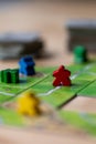 Carcassonne board game being played on a table top Royalty Free Stock Photo