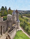 Carcassonne-the fortified town Royalty Free Stock Photo