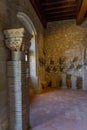 Carcassonne, France - 02.07.2021: Interior detail of the historical sculptures inside the fortress of Carcassonne. Royalty Free Stock Photo