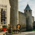 Carcassonne, a hilltop town in southern France, is an UNESCO World Heritage Site famous for its medieval citadel Royalty Free Stock Photo