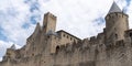 Carcassonne medieval castle in France big fortress in web banner template header