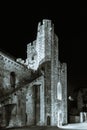 Carcassonne medieval fortress night view, old walls and towers h Royalty Free Stock Photo