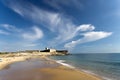 Carcavelos Beach and Saint Julian Fortress Royalty Free Stock Photo