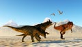 Carcharodontosaurus Dinosaur attacks Brachyceratops Dinosaurs