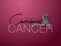 Carcinoid Cancer Awareness Calligraphy Poster Design. Realistic Zebra Stripe Ribbon. November is Cancer Awareness Month