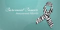 Carcinoid cancer awareness month concept. Banner template with zebra ribbon awareness and text.